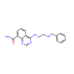 NC(=O)c1cccc2c(NCCNCc3ccccc3)ncnc12 ZINC000114345607