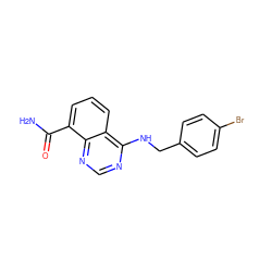 NC(=O)c1cccc2c(NCc3ccc(Br)cc3)ncnc12 ZINC000114344279