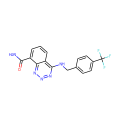 NC(=O)c1cccc2c(NCc3ccc(C(F)(F)F)cc3)nnnc12 ZINC000143353118