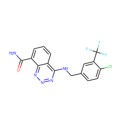 NC(=O)c1cccc2c(NCc3ccc(Cl)c(C(F)(F)F)c3)nnnc12 ZINC000143384071