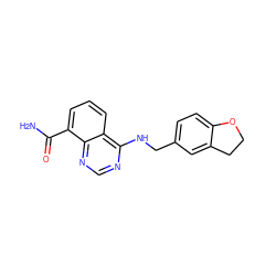 NC(=O)c1cccc2c(NCc3ccc4c(c3)CCO4)ncnc12 ZINC000114346114