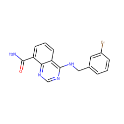 NC(=O)c1cccc2c(NCc3cccc(Br)c3)ncnc12 ZINC000114347890