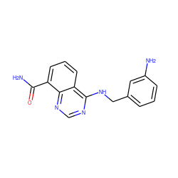 NC(=O)c1cccc2c(NCc3cccc(N)c3)ncnc12 ZINC000114344611