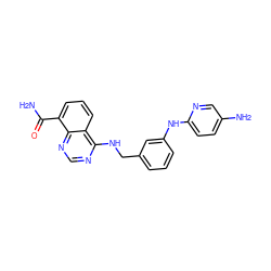 NC(=O)c1cccc2c(NCc3cccc(Nc4ccc(N)cn4)c3)ncnc12 ZINC000114348042