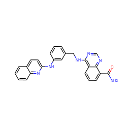 NC(=O)c1cccc2c(NCc3cccc(Nc4ccc5ccccc5n4)c3)ncnc12 ZINC000114344706