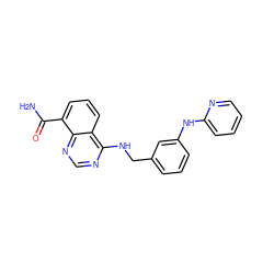 NC(=O)c1cccc2c(NCc3cccc(Nc4ccccn4)c3)ncnc12 ZINC000114347872