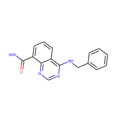 NC(=O)c1cccc2c(NCc3ccccc3)ncnc12 ZINC000114346615