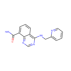 NC(=O)c1cccc2c(NCc3ccccn3)ncnc12 ZINC000114346195