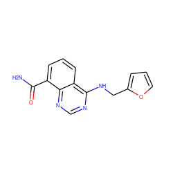 NC(=O)c1cccc2c(NCc3ccco3)ncnc12 ZINC000114349389