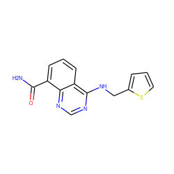 NC(=O)c1cccc2c(NCc3cccs3)ncnc12 ZINC000114346680