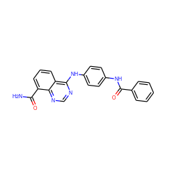 NC(=O)c1cccc2c(Nc3ccc(NC(=O)c4ccccc4)cc3)ncnc12 ZINC000114347091