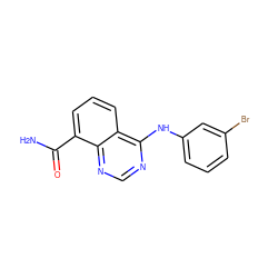 NC(=O)c1cccc2c(Nc3cccc(Br)c3)ncnc12 ZINC000114343548