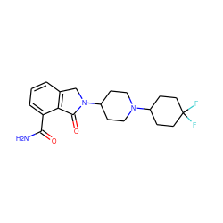 NC(=O)c1cccc2c1C(=O)N(C1CCN(C3CCC(F)(F)CC3)CC1)C2 ZINC000068248920