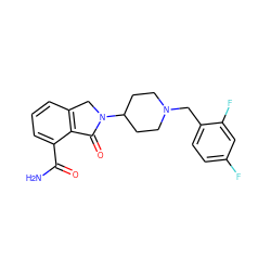 NC(=O)c1cccc2c1C(=O)N(C1CCN(Cc3ccc(F)cc3F)CC1)C2 ZINC000117363729