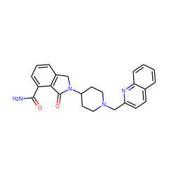 NC(=O)c1cccc2c1C(=O)N(C1CCN(Cc3ccc4ccccc4n3)CC1)C2 ZINC000117365220