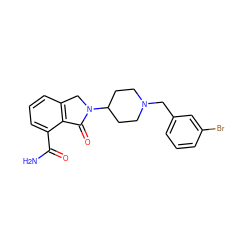 NC(=O)c1cccc2c1C(=O)N(C1CCN(Cc3cccc(Br)c3)CC1)C2 ZINC000117358873