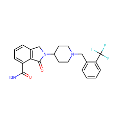 NC(=O)c1cccc2c1C(=O)N(C1CCN(Cc3ccccc3C(F)(F)F)CC1)C2 ZINC000117367613