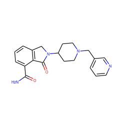 NC(=O)c1cccc2c1C(=O)N(C1CCN(Cc3cccnc3)CC1)C2 ZINC000143370121