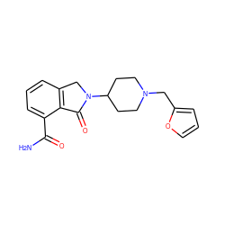 NC(=O)c1cccc2c1C(=O)N(C1CCN(Cc3ccco3)CC1)C2 ZINC000143524961