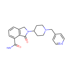 NC(=O)c1cccc2c1C(=O)N(C1CCN(Cc3ccncc3)CC1)C2 ZINC000143630197