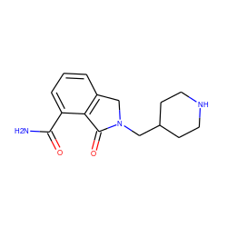 NC(=O)c1cccc2c1C(=O)N(CC1CCNCC1)C2 ZINC000045354774