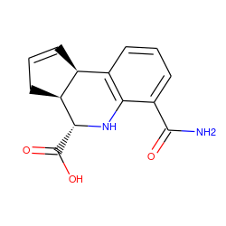 NC(=O)c1cccc2c1N[C@H](C(=O)O)[C@H]1CC=C[C@@H]21 ZINC000000080540