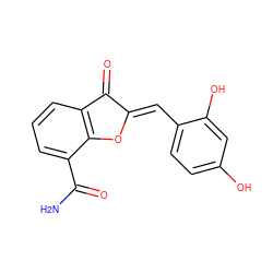 NC(=O)c1cccc2c1O/C(=C\c1ccc(O)cc1O)C2=O ZINC000098208298