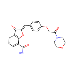 NC(=O)c1cccc2c1O/C(=C\c1ccc(OCC(=O)N3CCOCC3)cc1)C2=O ZINC000169348814