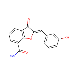 NC(=O)c1cccc2c1O/C(=C\c1cccc(O)c1)C2=O ZINC000169348803