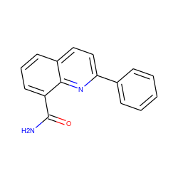 NC(=O)c1cccc2ccc(-c3ccccc3)nc12 ZINC000003939668