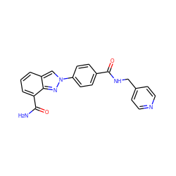 NC(=O)c1cccc2cn(-c3ccc(C(=O)NCc4ccncc4)cc3)nc12 ZINC000045349668