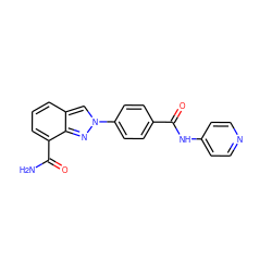 NC(=O)c1cccc2cn(-c3ccc(C(=O)Nc4ccncc4)cc3)nc12 ZINC000045354379