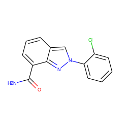 NC(=O)c1cccc2cn(-c3ccccc3Cl)nc12 ZINC000049068760