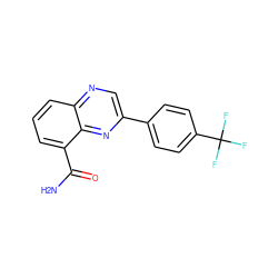 NC(=O)c1cccc2ncc(-c3ccc(C(F)(F)F)cc3)nc12 ZINC000040934176