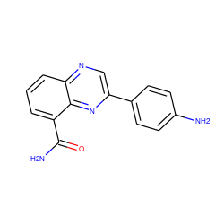 NC(=O)c1cccc2ncc(-c3ccc(N)cc3)nc12 ZINC000040828504