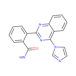 NC(=O)c1ccccc1-c1nc(-n2ccnc2)c2ccccc2n1 ZINC000004239401