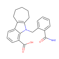 NC(=O)c1ccccc1Cn1c2c(c3cccc(C(=O)O)c31)CCCCC2 ZINC000040898685