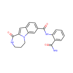 NC(=O)c1ccccc1NC(=O)c1ccc2cc3n(c2c1)CCCNC3=O ZINC000073195805