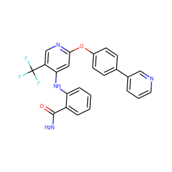 NC(=O)c1ccccc1Nc1cc(Oc2ccc(-c3cccnc3)cc2)ncc1C(F)(F)F ZINC000073169901