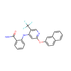 NC(=O)c1ccccc1Nc1cc(Oc2ccc3ccccc3c2)ncc1C(F)(F)F ZINC000073403410