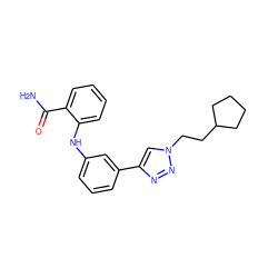 NC(=O)c1ccccc1Nc1cccc(-c2cn(CCC3CCCC3)nn2)c1 ZINC000169312798