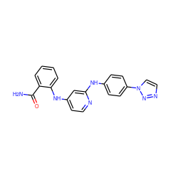 NC(=O)c1ccccc1Nc1ccnc(Nc2ccc(-n3ccnn3)cc2)c1 ZINC000169330394