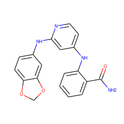 NC(=O)c1ccccc1Nc1ccnc(Nc2ccc3c(c2)OCO3)c1 ZINC000169330399