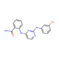 NC(=O)c1ccccc1Nc1ccnc(Nc2cccc(O)c2)n1 ZINC000014960224