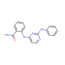 NC(=O)c1ccccc1Nc1ccnc(Nc2ccccc2)n1 ZINC000014960281