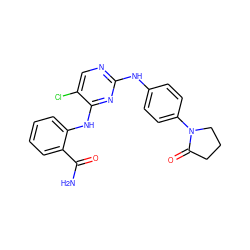 NC(=O)c1ccccc1Nc1nc(Nc2ccc(N3CCCC3=O)cc2)ncc1Cl ZINC000169322414