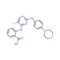 NC(=O)c1ccccc1Nc1nc(Nc2ccc(N3CCOCC3)cc2)ncc1Cl ZINC000169330403