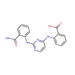 NC(=O)c1ccccc1Nc1nccc(Nc2ccccc2C(=O)O)n1 ZINC000095555211