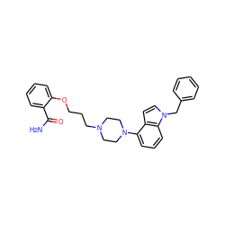 NC(=O)c1ccccc1OCCCN1CCN(c2cccc3c2ccn3Cc2ccccc2)CC1 ZINC000148569000