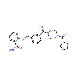 NC(=O)c1ccccc1OCc1cccc(C(=O)N2CCN(C(=O)C3CCCC3)CC2)c1 ZINC000035801259